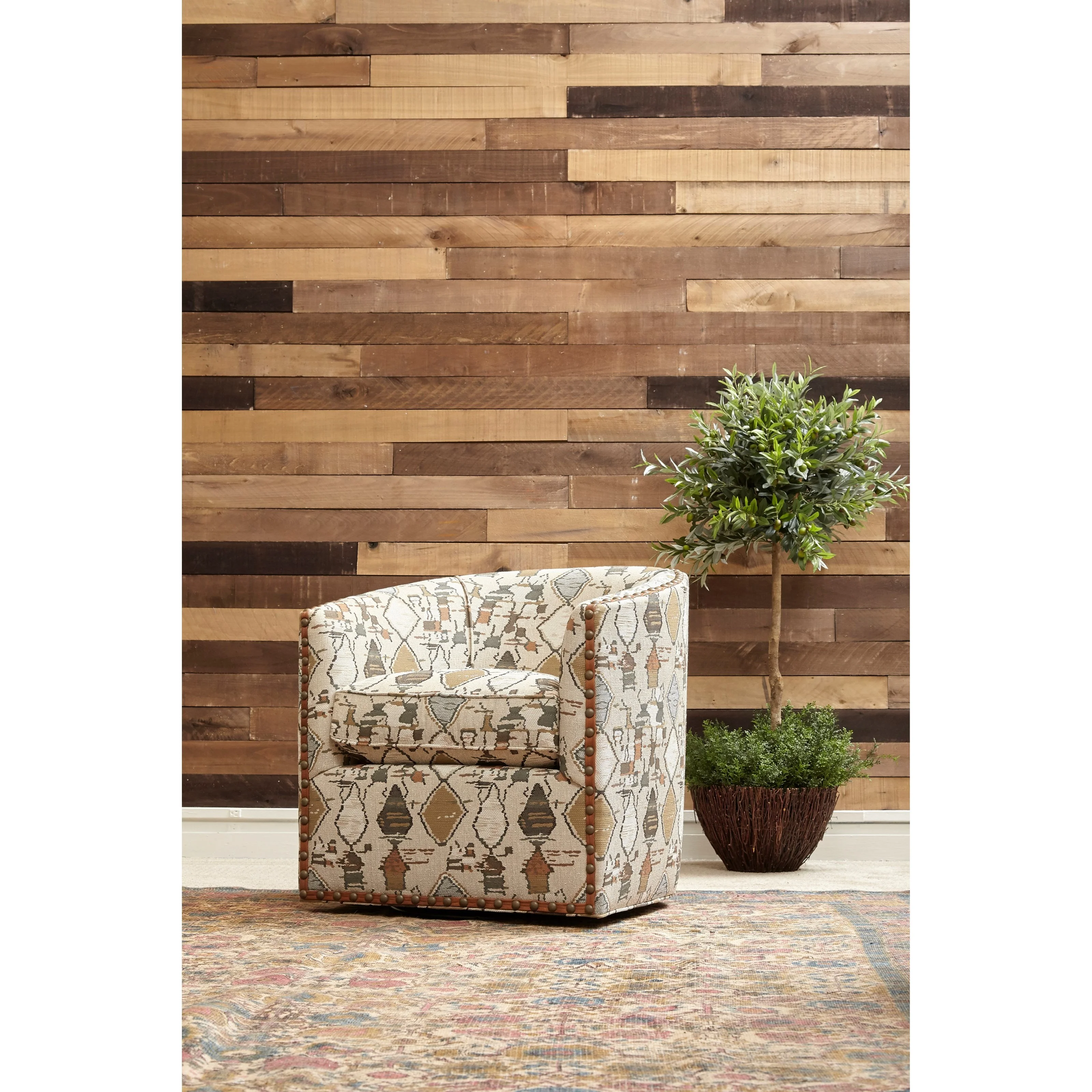 Norwalk Sally 7622 Transitional Swivel Barrel Chair Wayside